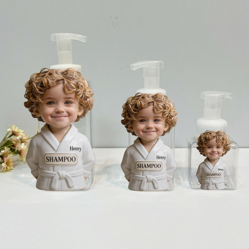 Personalized Black Little Girl Soap Pump Dispenser Kids Bathroom Decor Gift