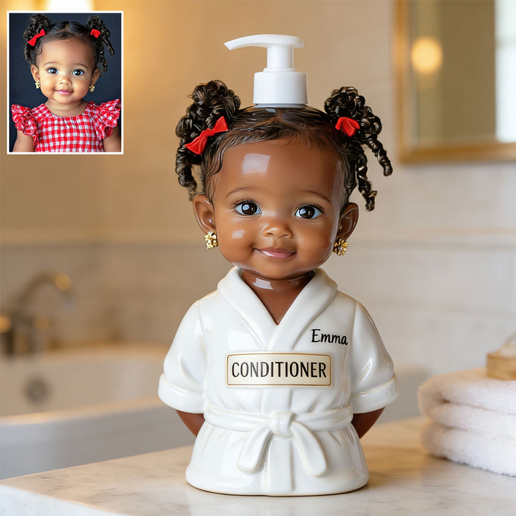 Personalized Little Girl Soap Dispenser Custom Kids Bathroom Pump Gift