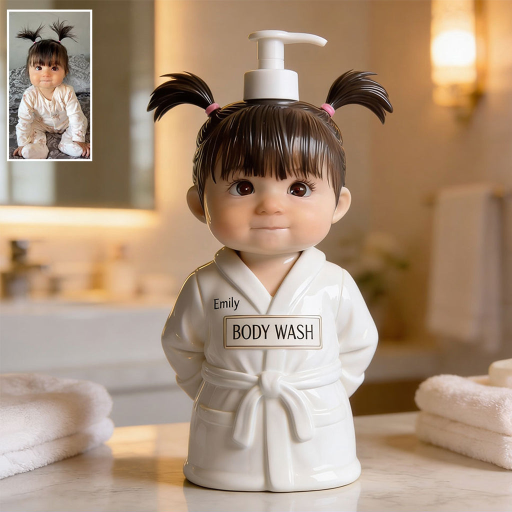 Personalized Christmas Baby Boy Soap Dispenser Festive Bathroom Gift