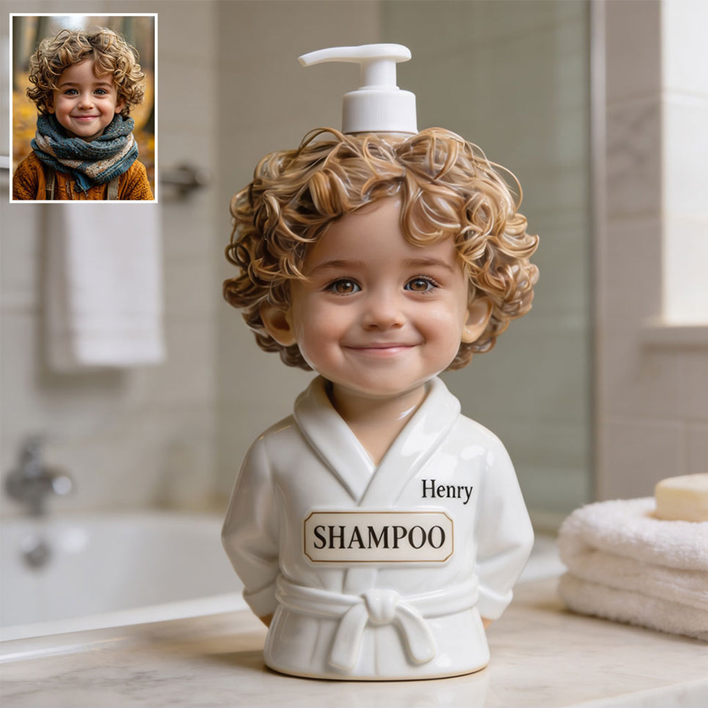 Personalized Black Little Girl Soap Pump Dispenser Kids Bathroom Decor Gift