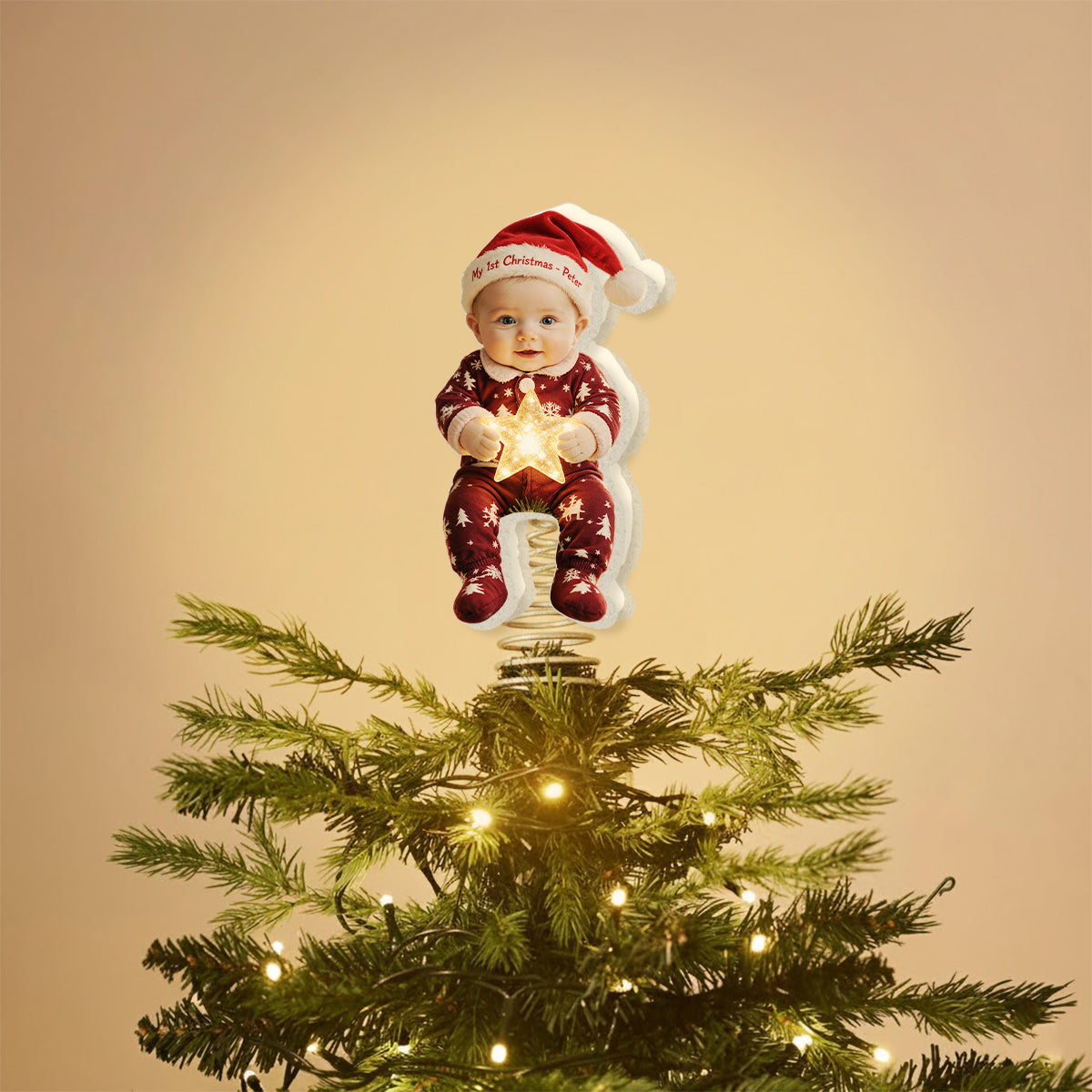 Personalized Christmas Latina Little Girl LED Tree Topper, Gift for Daughter Granddaughter Niece
