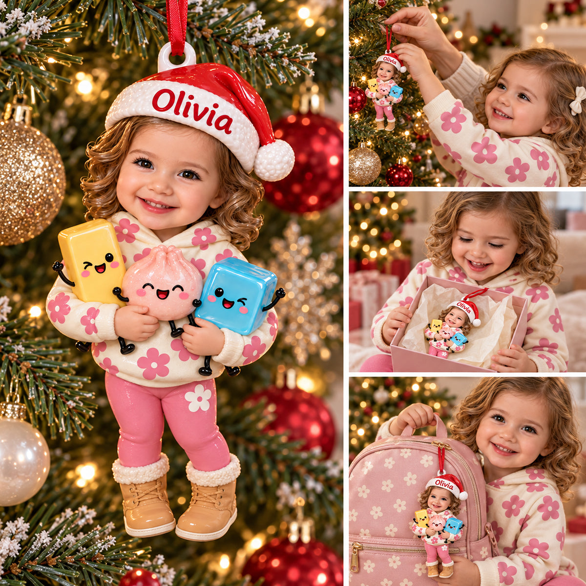 Personalized Christmas Little Boy Premium 3D Ornament Gift for Son Grandson Nephew