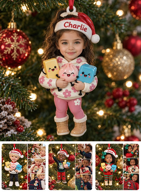 Personalized Christmas Latina Little Girl 3D Ornament, Holiday Gift for Kids