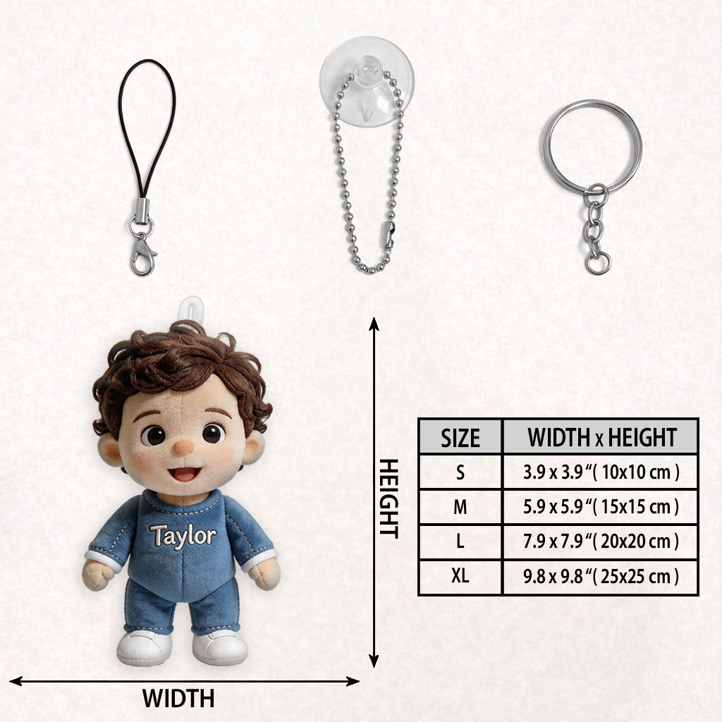 Personalized Christmas Black Christmas Baby Girl Gingerbread Plush Keychain