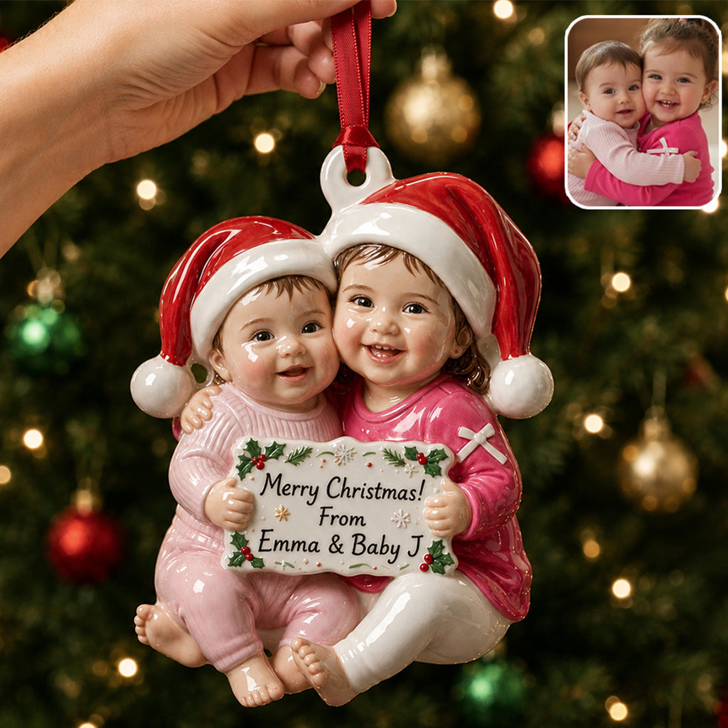 Personalized Christmas Black Little Boy 3D Ornament Custom Keepsake Gift