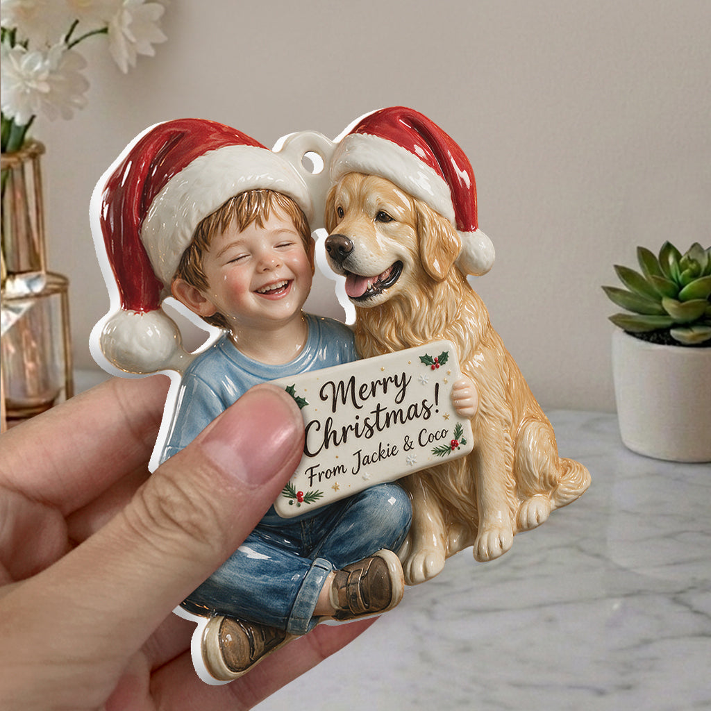 Personalized Christmas Black Christmas Baby Girl 3D Resin Ornament Keepsake