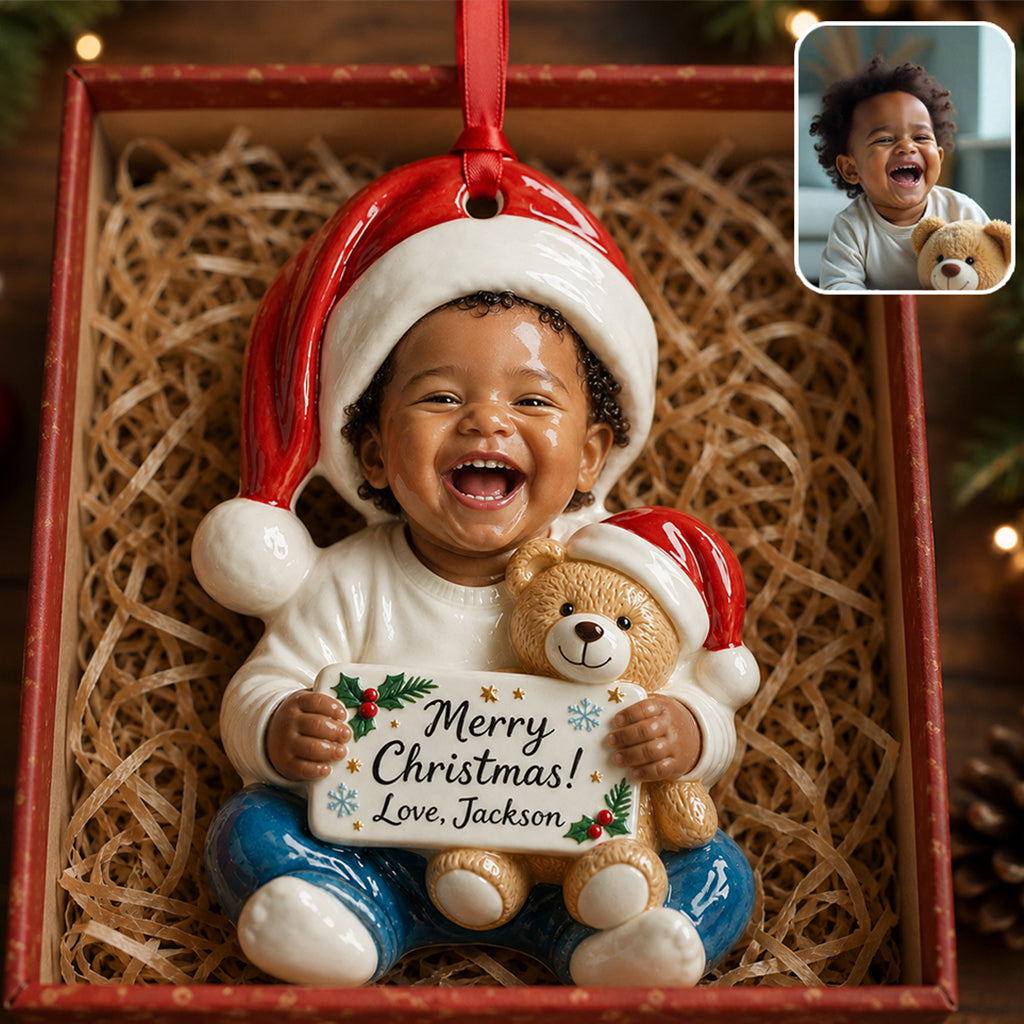 Personalized Christmas Little Girl 3D Ornament, Gift for Daughter Granddaughter Niece