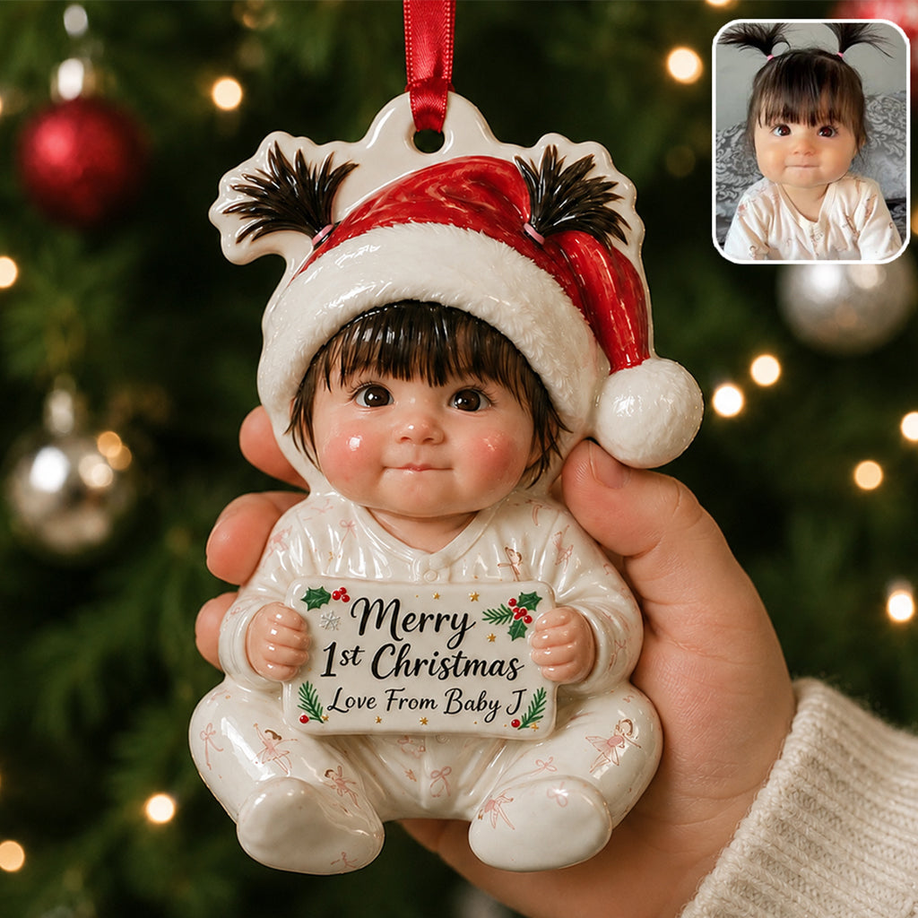 Personalized Christmas Little Girl 3D Ornament, Gift for Daughter Granddaughter Niece