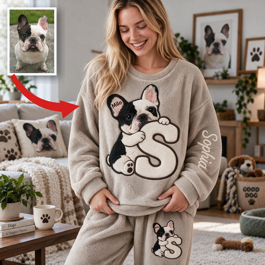 Personalisierter Fleece-Lounge-Set für Französische Bulldoggenliebhaber