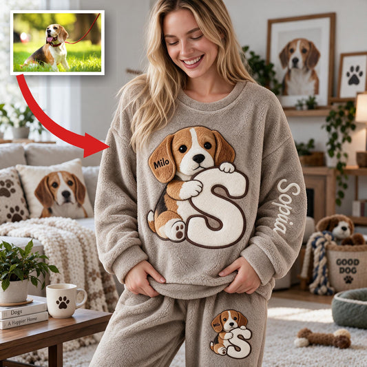 Personalisierter Tricolor Beagle Fleece Lounge Set für gemütliche Hundebesitzer