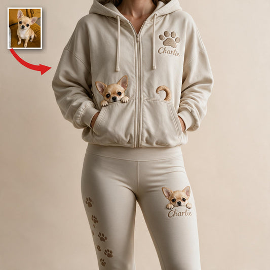 Ensemble de Loungewear Personnalisé avec Sweat à Capuche et Leggings Chihuahua