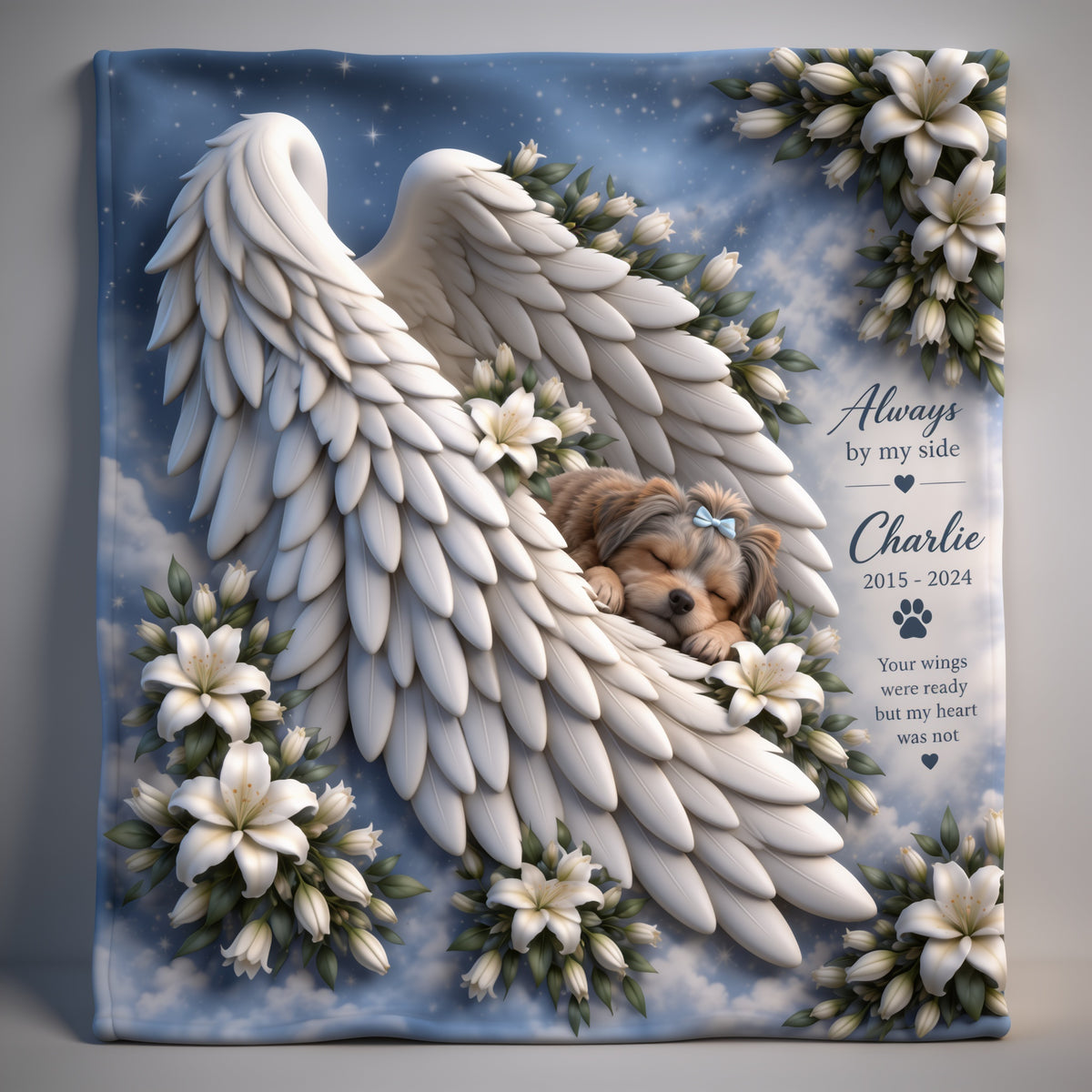 Personalized Young Yorkshire Terrier Wearable Blanket Pet Memorial Gift