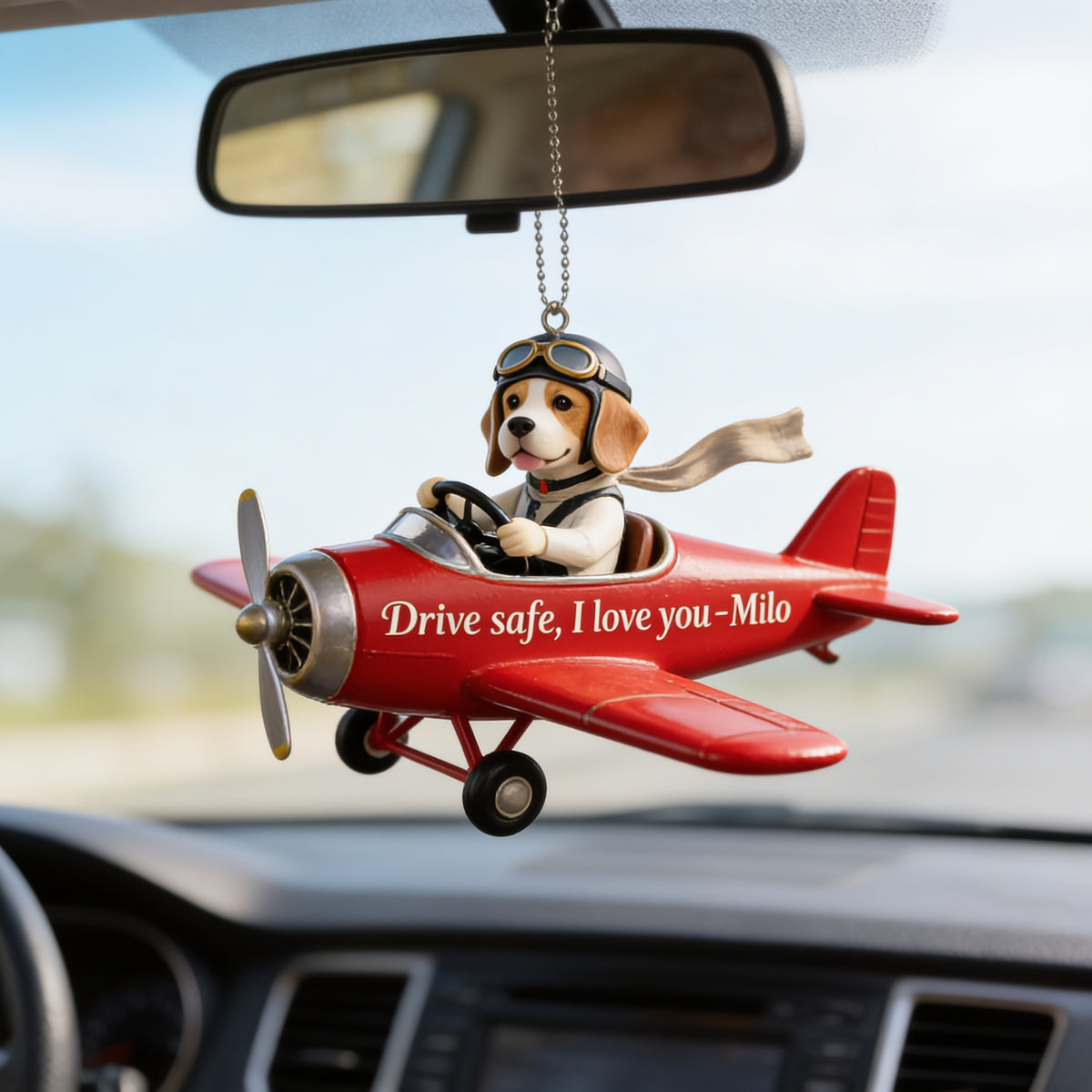 Custom Photo Tricolor Adult Beagle Car Ornament, Dog Lover Gift