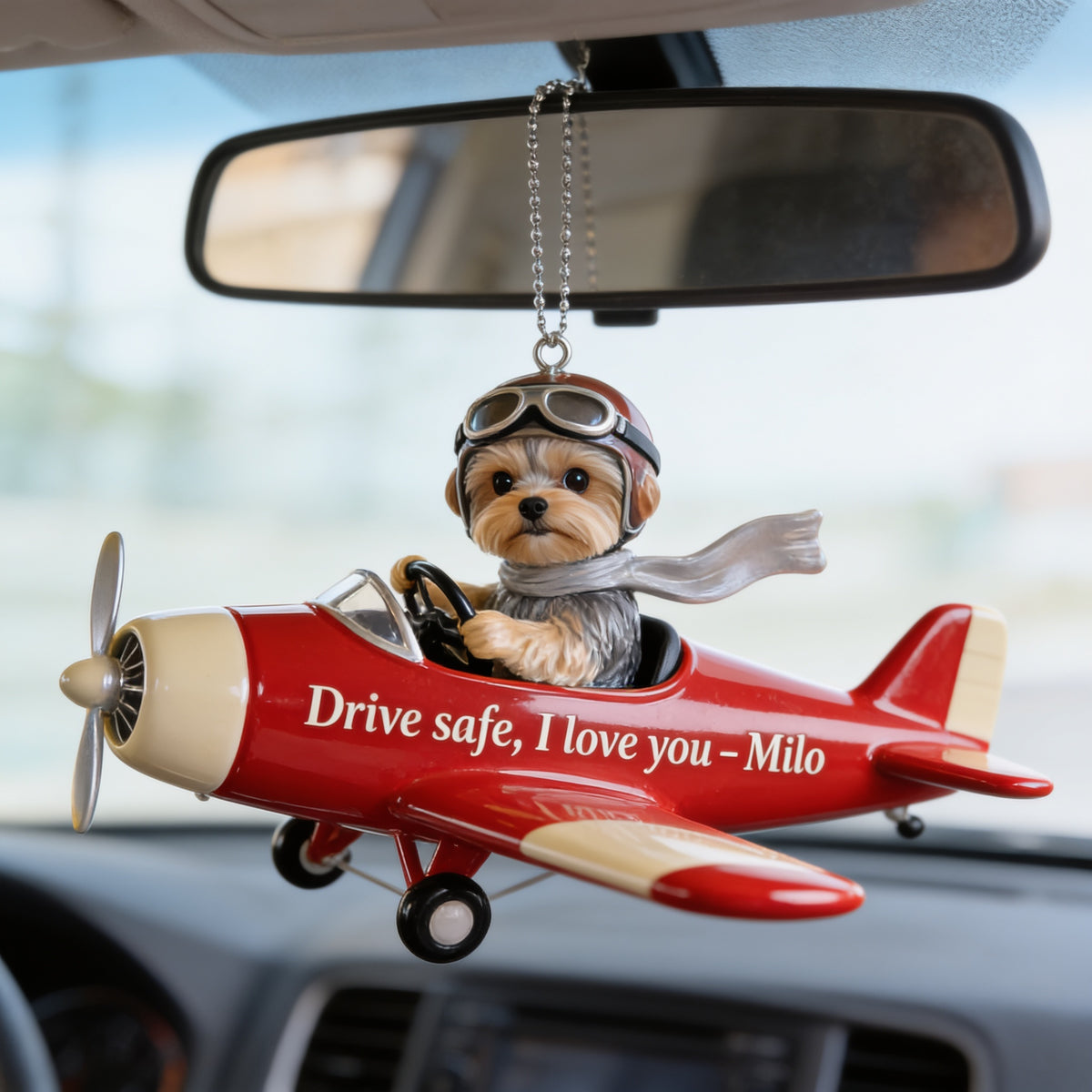 Custom Photo Yorkshire Terrier Car Ornament, Dog Lover Gift