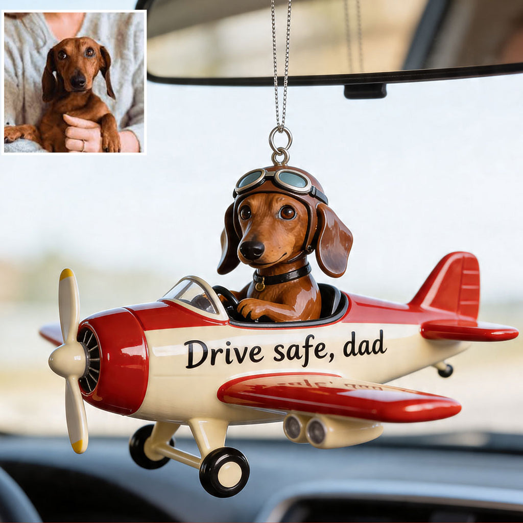 Custom Photo Adult Fawn White Bulldog Car Ornament, Dog Lover Gift