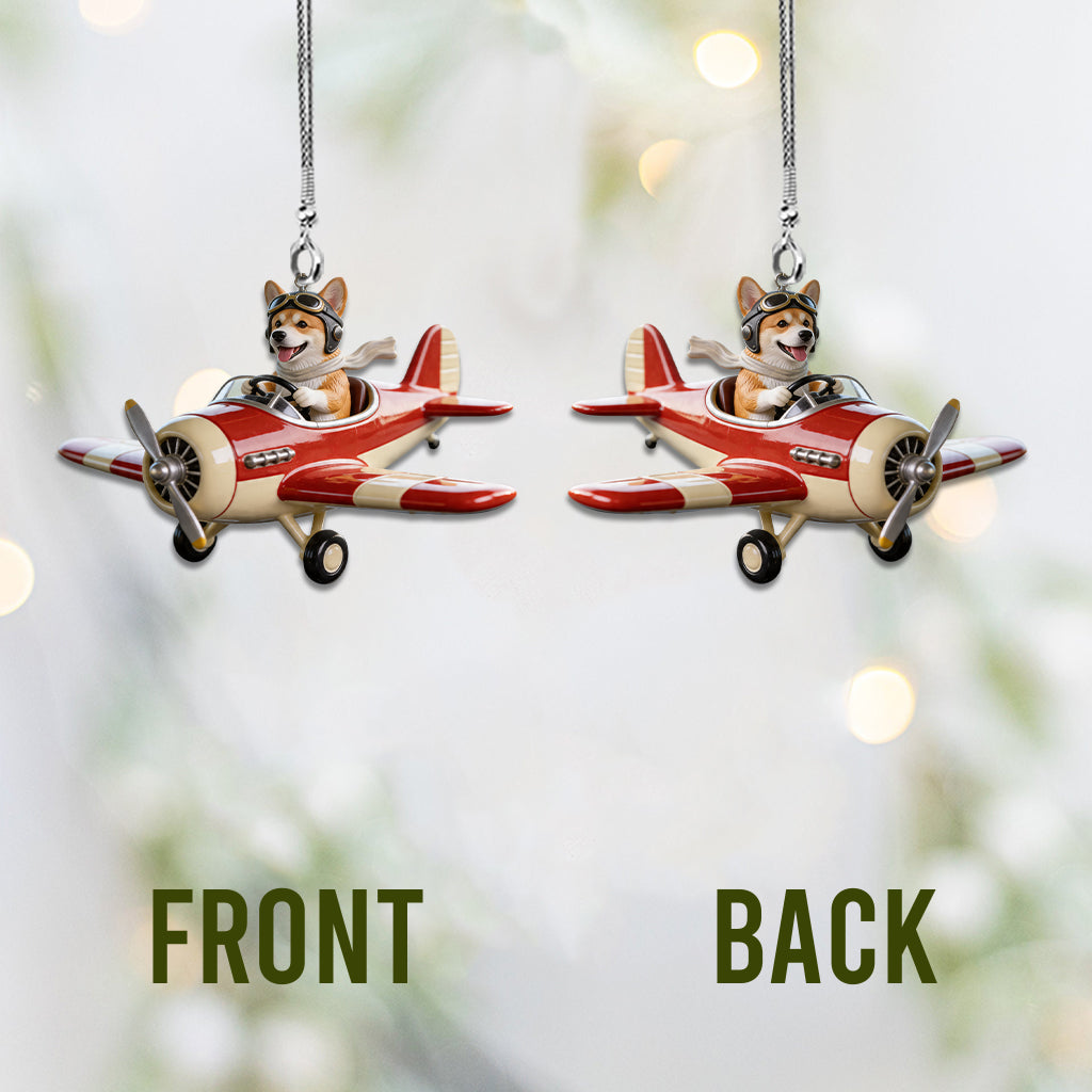 Custom Photo Border Collie Pilot Car Ornament Dog Lover Pet Mom Gift