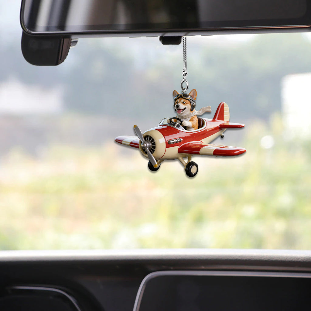 Custom Photo Tan and White Pembroke Welsh Corgi Car Ornament Pet Lover Gift