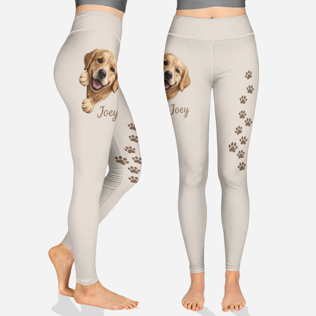 Personalized Tan & White Adult Shiba Inu Zip Hoodie & Leggings Set