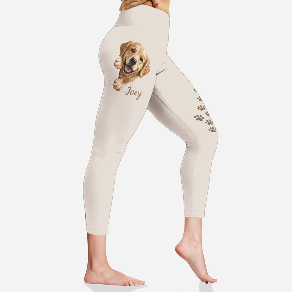 Personalized Black and White French Bulldog Zip Hoodie & Leggings Loungewear Set