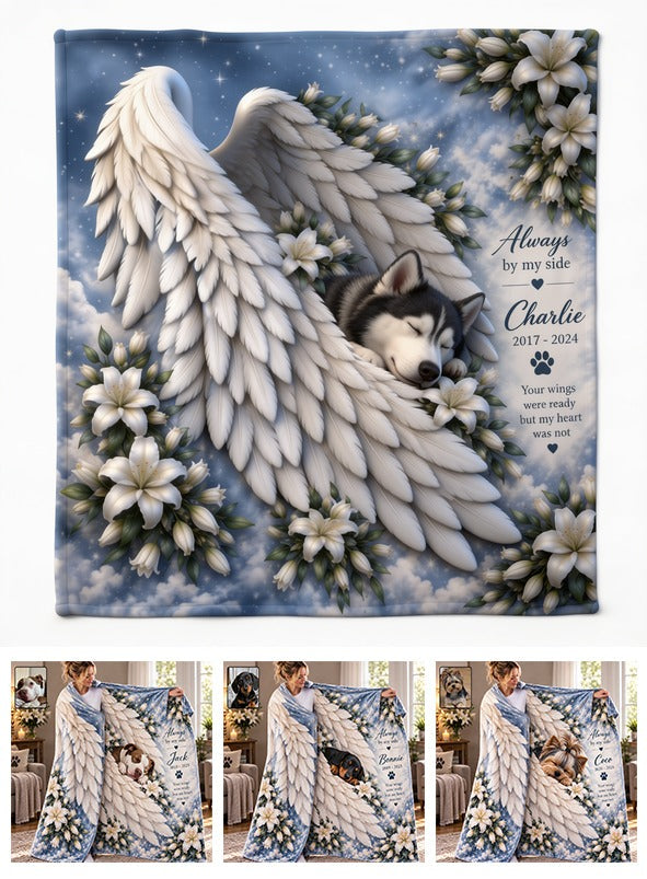 Personalized Siberian Husky Memorial Wearable Blanket Pet Loss Gift