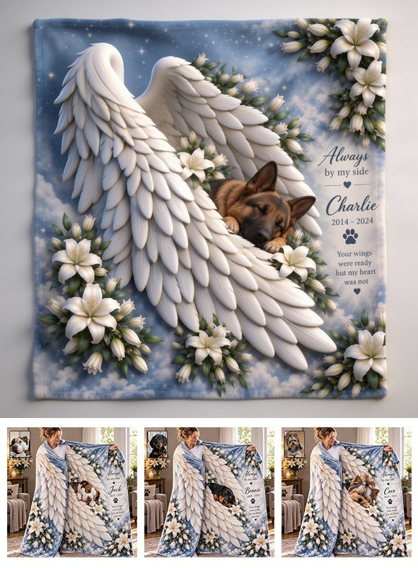 Personalized 2014-2024 Adult Black and Tan German Shepherd Memorial Wearable Blanket