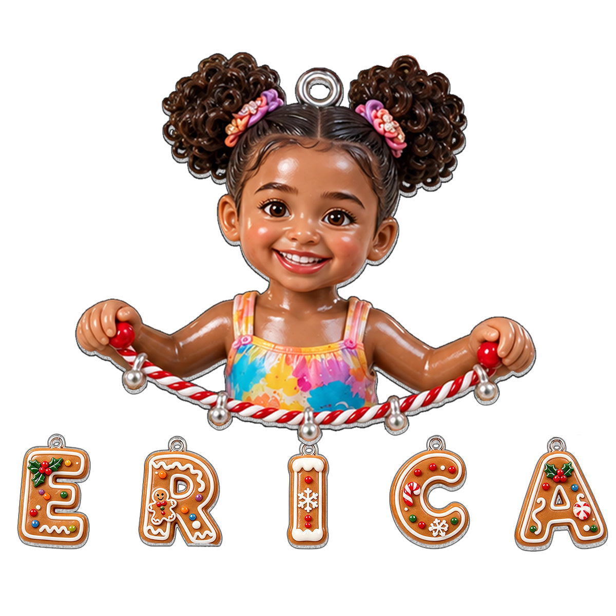 Personalized Latina Little Girl Custom Name Acrylic Ornament Unicorn Charm Gift for Kids