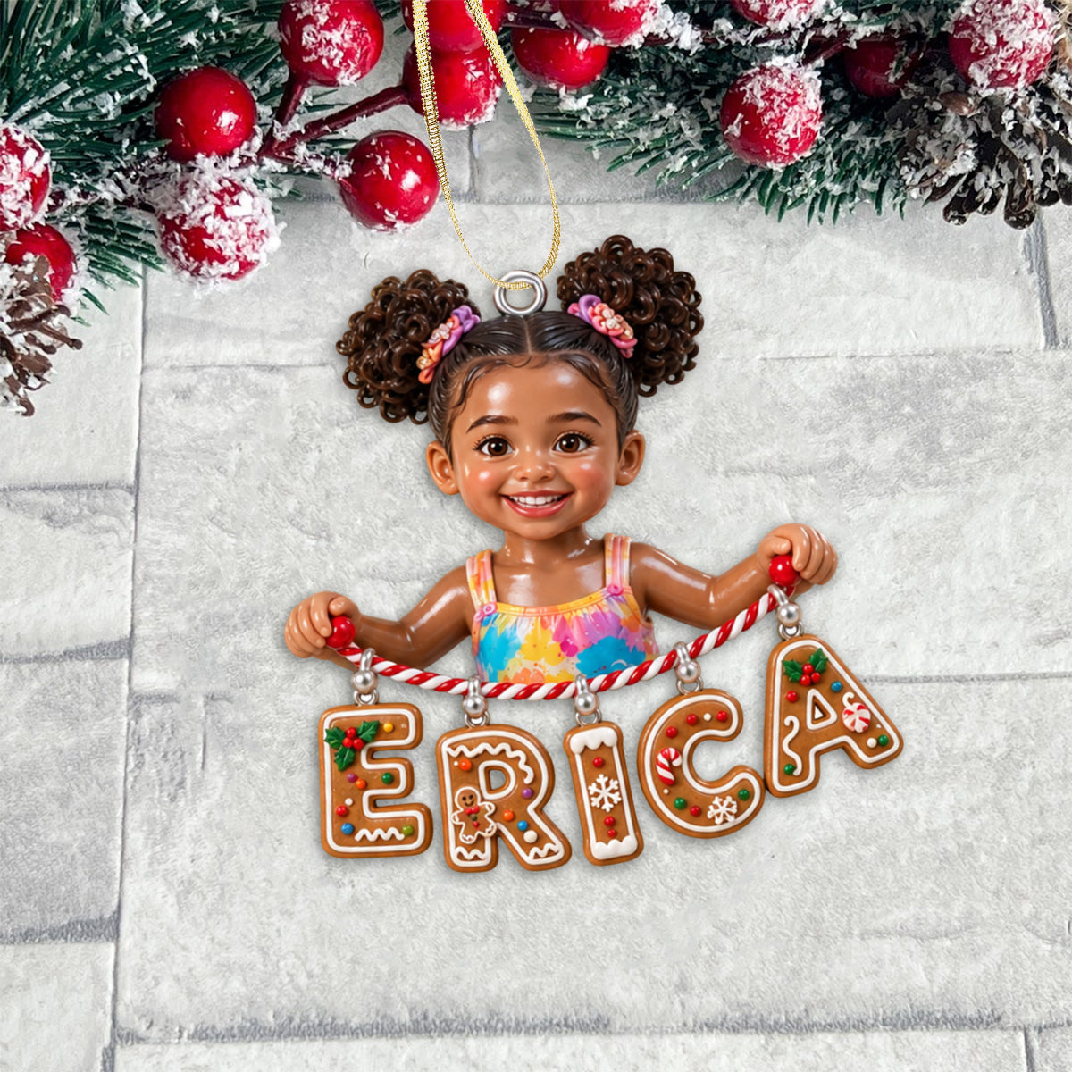 Personalized Latina Little Girl Custom Name Acrylic Ornament Unicorn Charm Gift for Kids