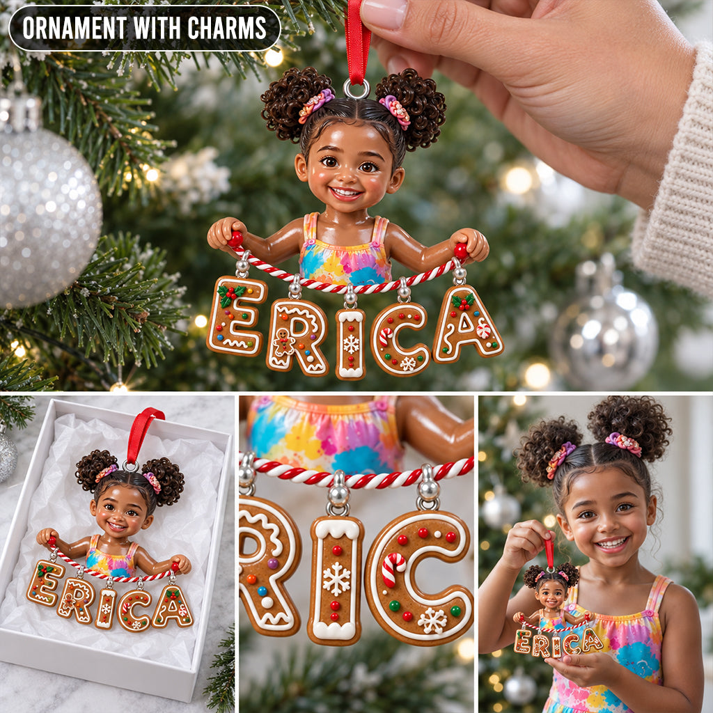 Personalized Latina Little Girl Custom Name Acrylic Ornament Unicorn Charm Gift for Kids