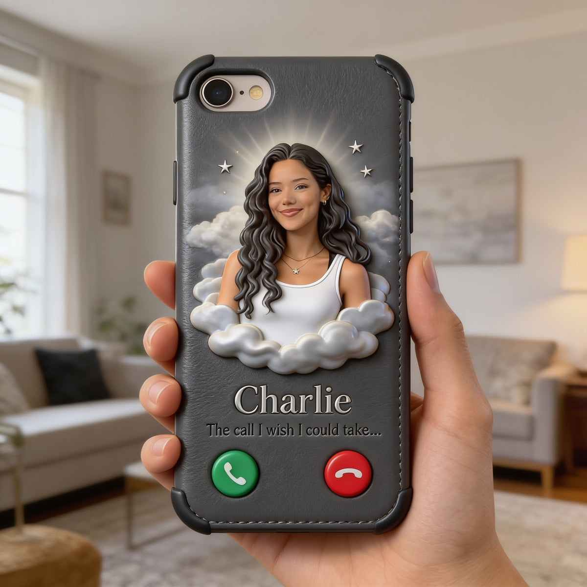 Personalized Latina Woman Memorial Leather Phone Case Remembrance Gift