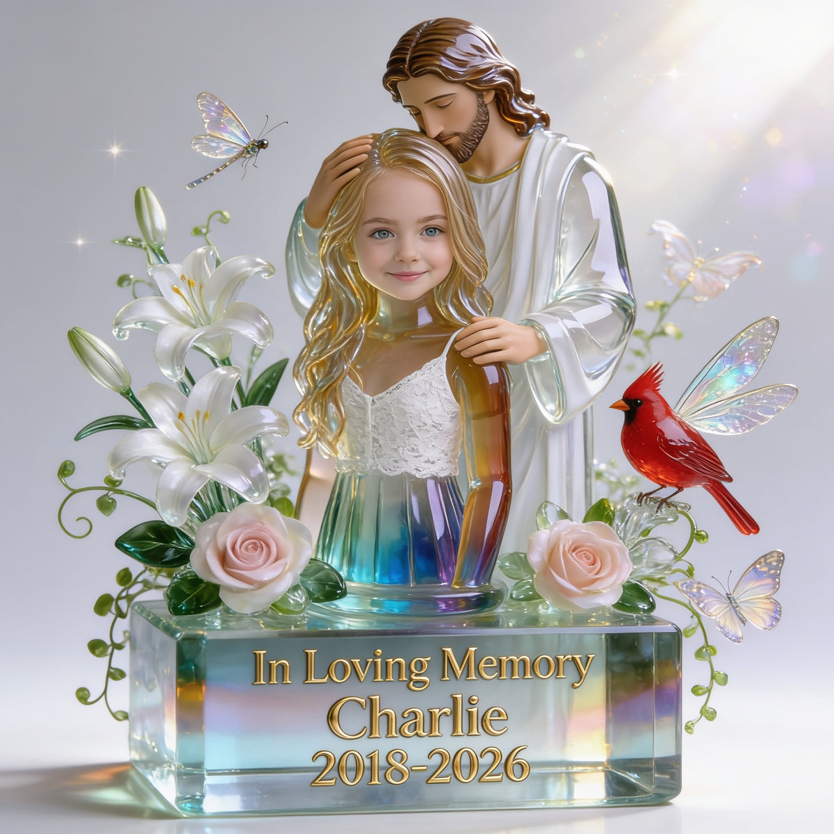 Personalized In Loving Memory Little Girl Custom Shaped Acrylic Plaque Memorial Gift