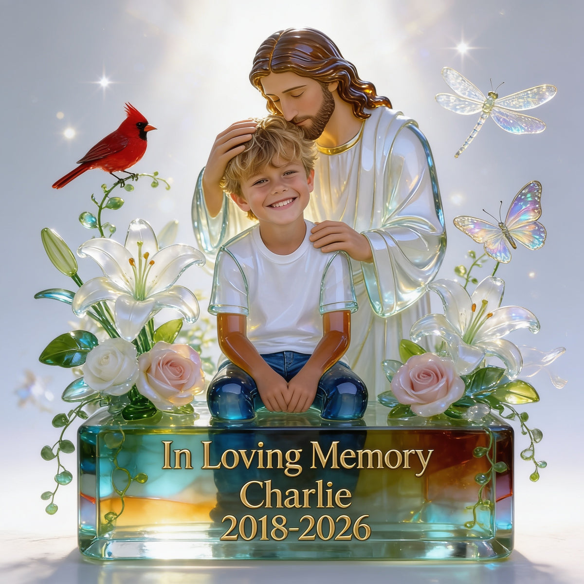 Personalized In Loving Memory Little Boy Custom Shaped Acrylic Plaque Memorial Gift