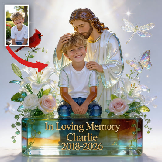 Personalized In Loving Memory Little Boy Custom Shaped Acrylic Plaque Memorial Gift
