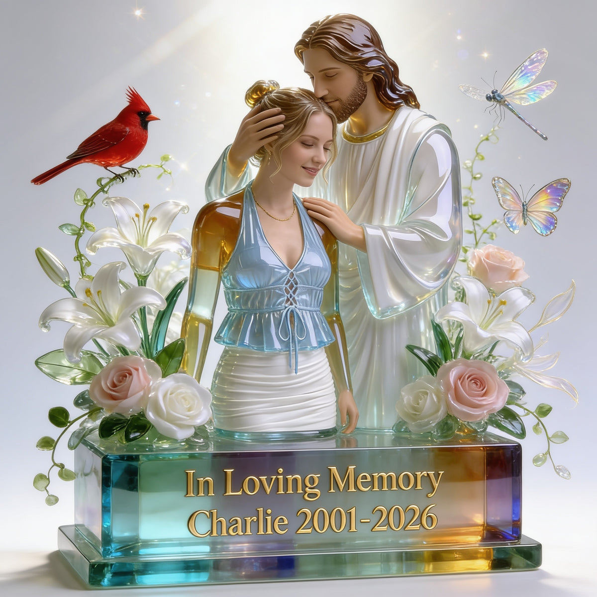 Personalized In Loving Memory Woman Custom Shaped Acrylic Plaque Memorial Gift