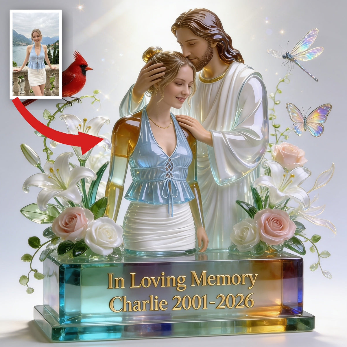 Personalized In Loving Memory Woman Custom Shaped Acrylic Plaque Memorial Gift