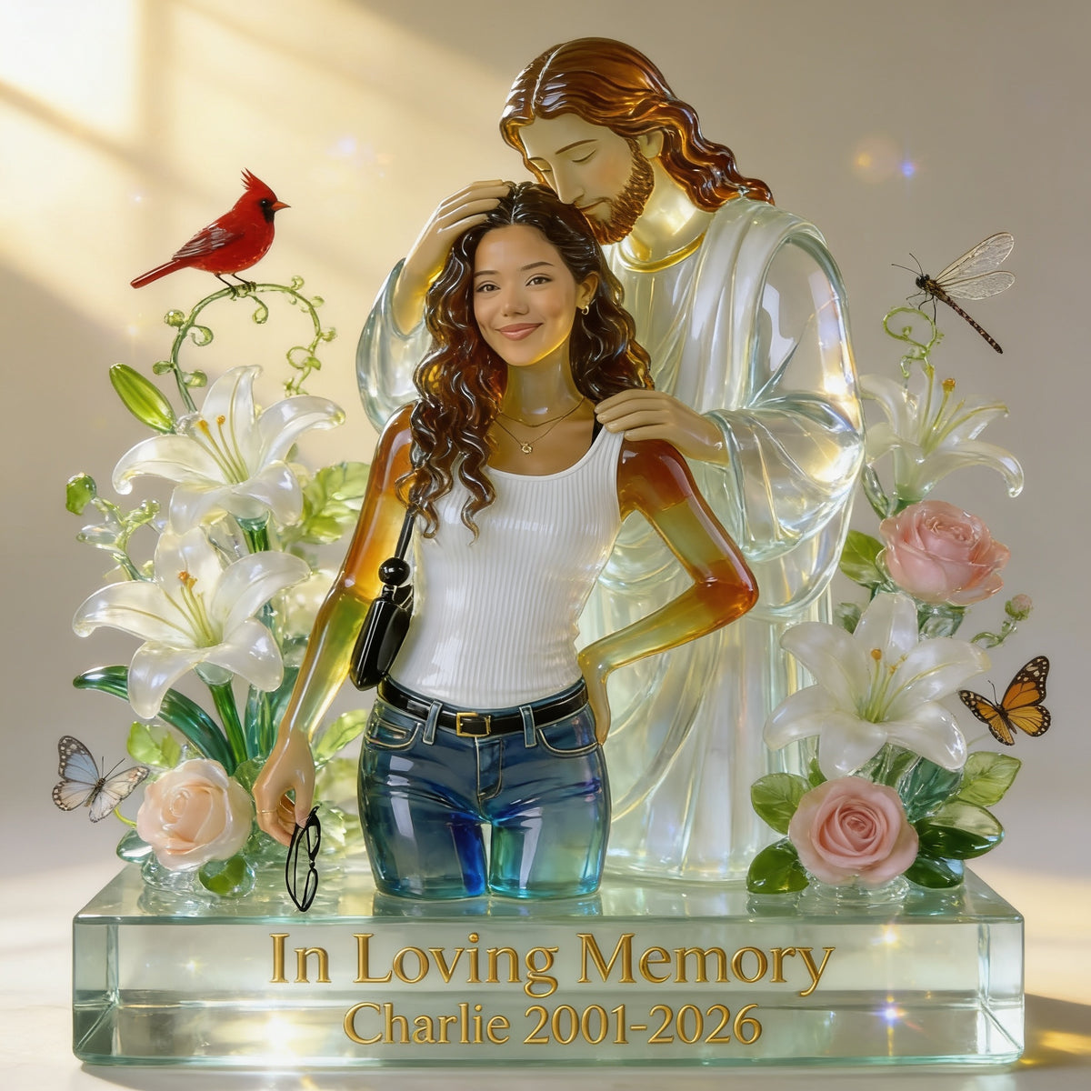 Personalized In Loving Memory Latina Woman Custom Shaped Acrylic Plaque Memorial Gift