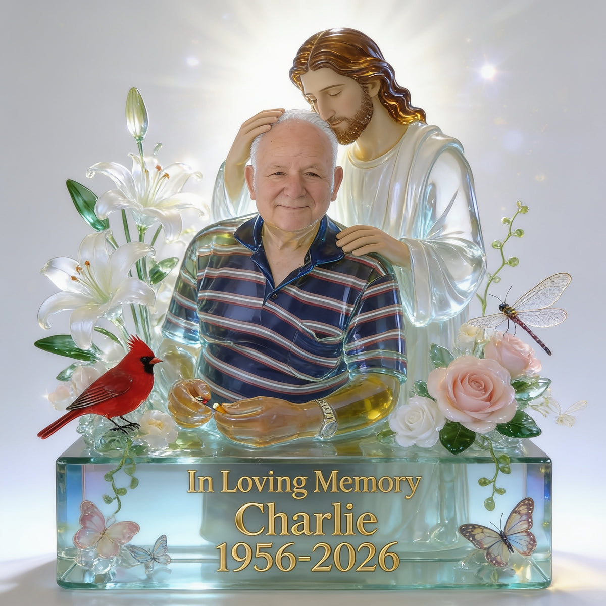 Personalized In Loving Memory Older Man Grandfather Memorial Acrylic Plaque