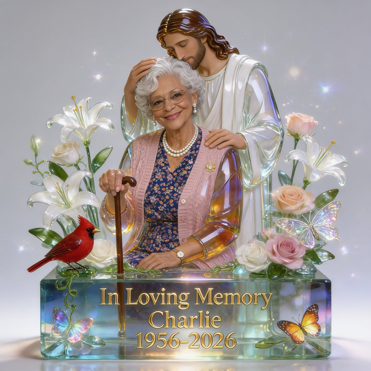 Personalized In Loving Memory Older Black Woman Grandma Custom Acrylic Plaque Memorial Gift