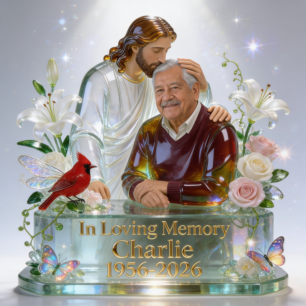 Personalized In Loving Memory Older Latino Man Grandpa Memorial Custom Acrylic Plaque