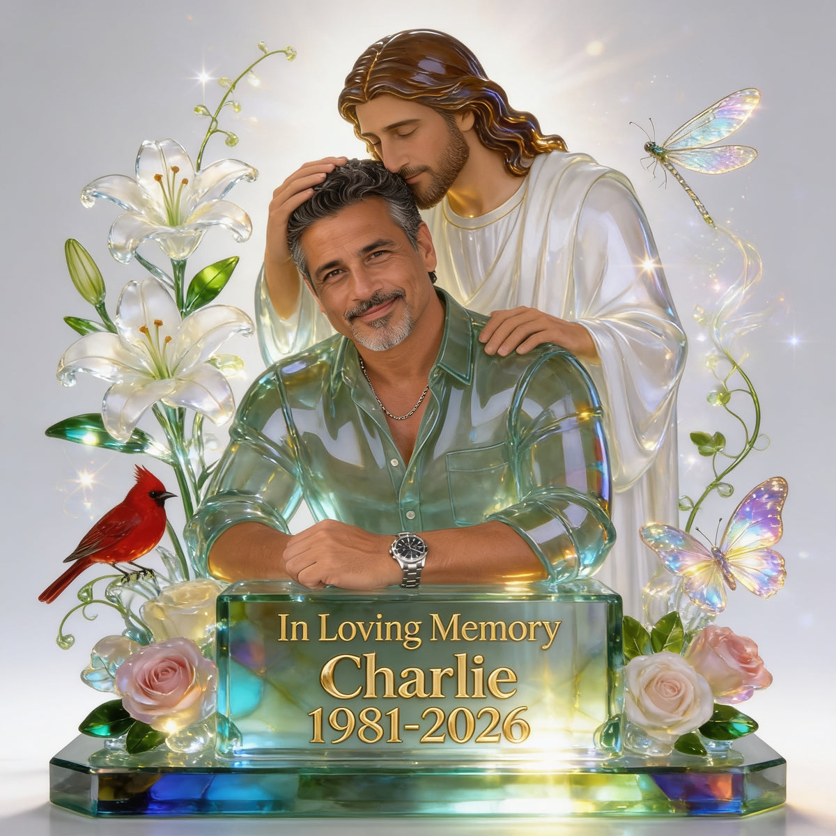 Personalized In Loving Memory Middle-Aged Latino Man Custom Acrylic Plaque Memorial Gift