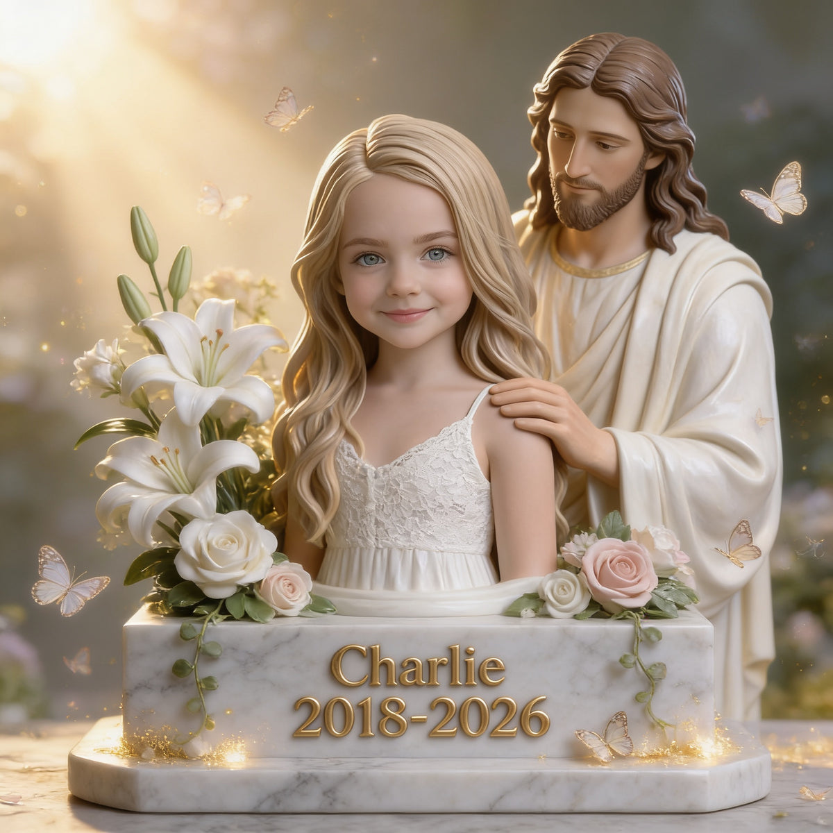 Personalized Memorial Little Girl Custom Shaped Acrylic Plaque Remembrance Gift