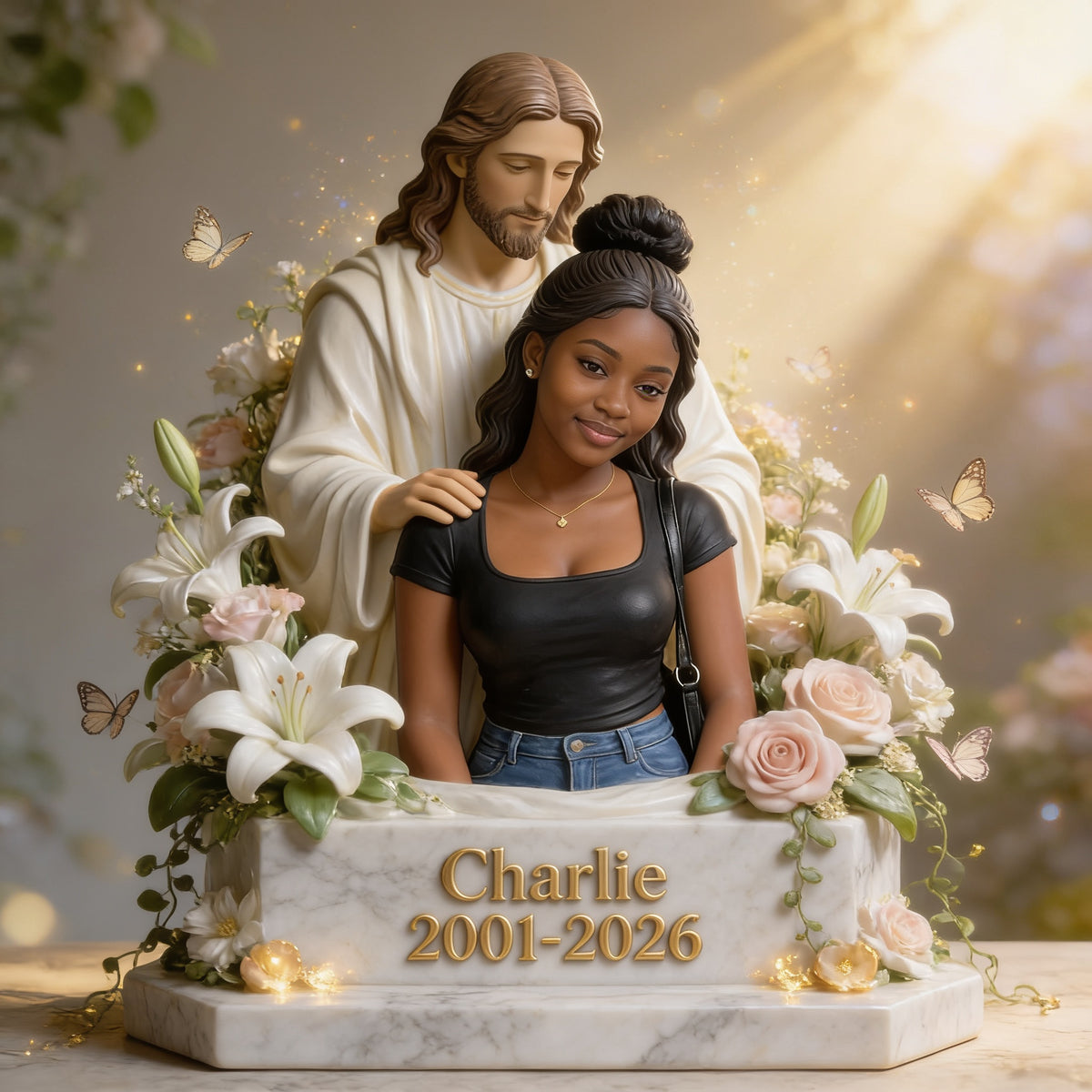 Personalized Memorial Black Woman Custom Shaped Acrylic Plaque Sympathy Gift