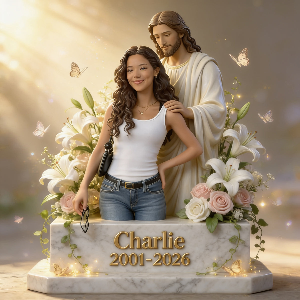 Personalized Memorial Latina Woman Custom Shaped Acrylic Plaque, Remembrance Gift