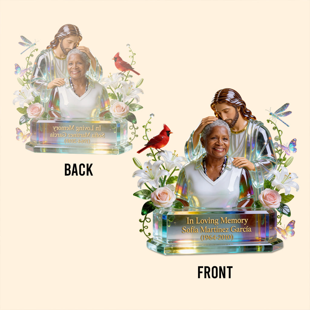 Personalized Memorial Older Latina Woman Grandma Custom Shaped Acrylic Plaque In Loving Memory Gift