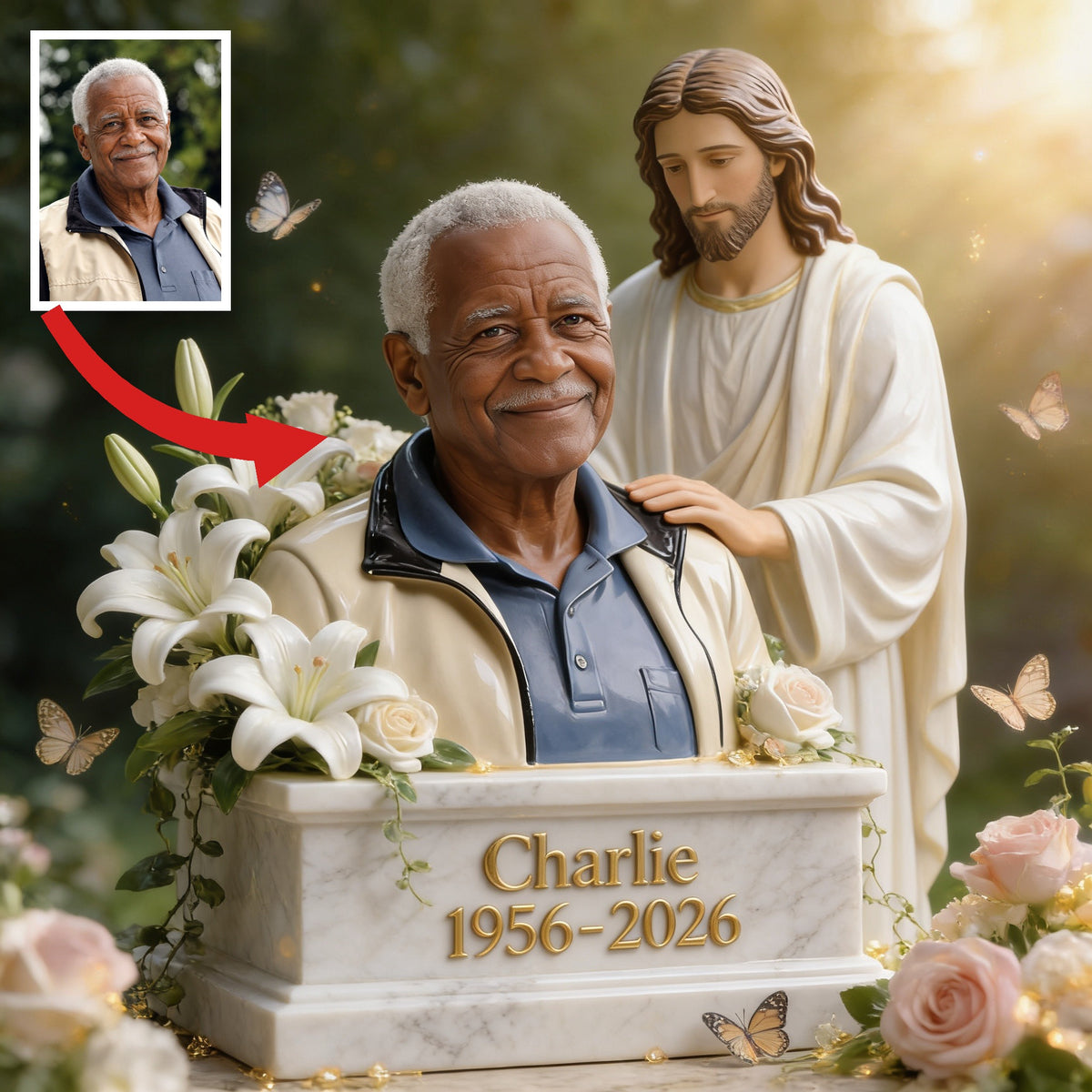 Personalized Memorial Older Black Man Grandfather Custom Acrylic Plaque