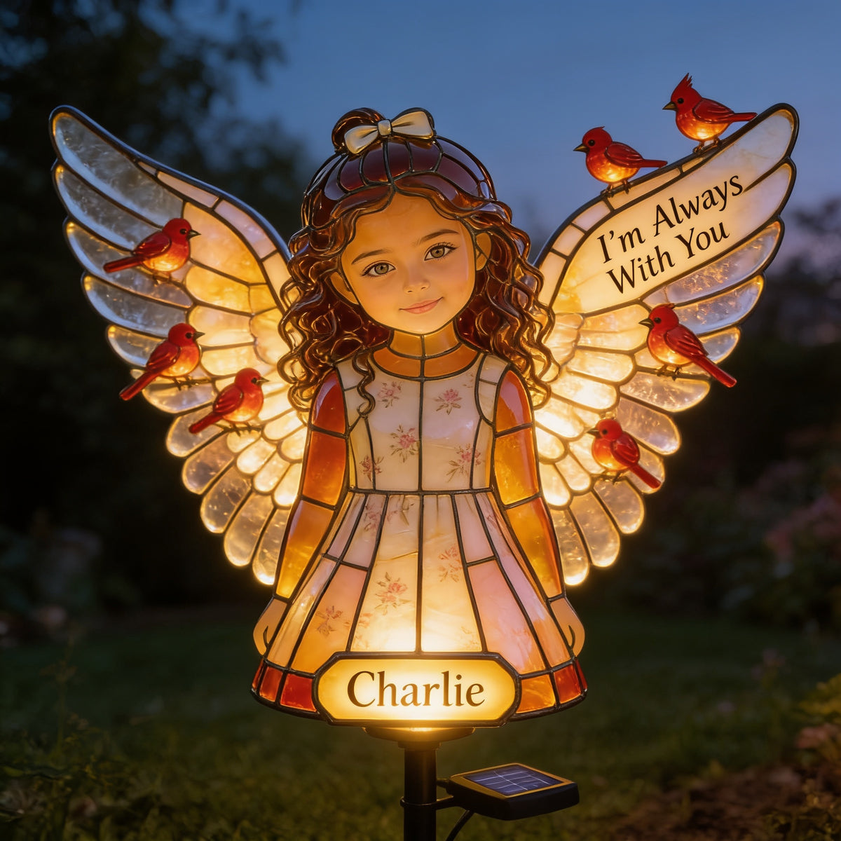 Personalized Latina Little Girl Memorial Garden Solar Light Sympathy Gift