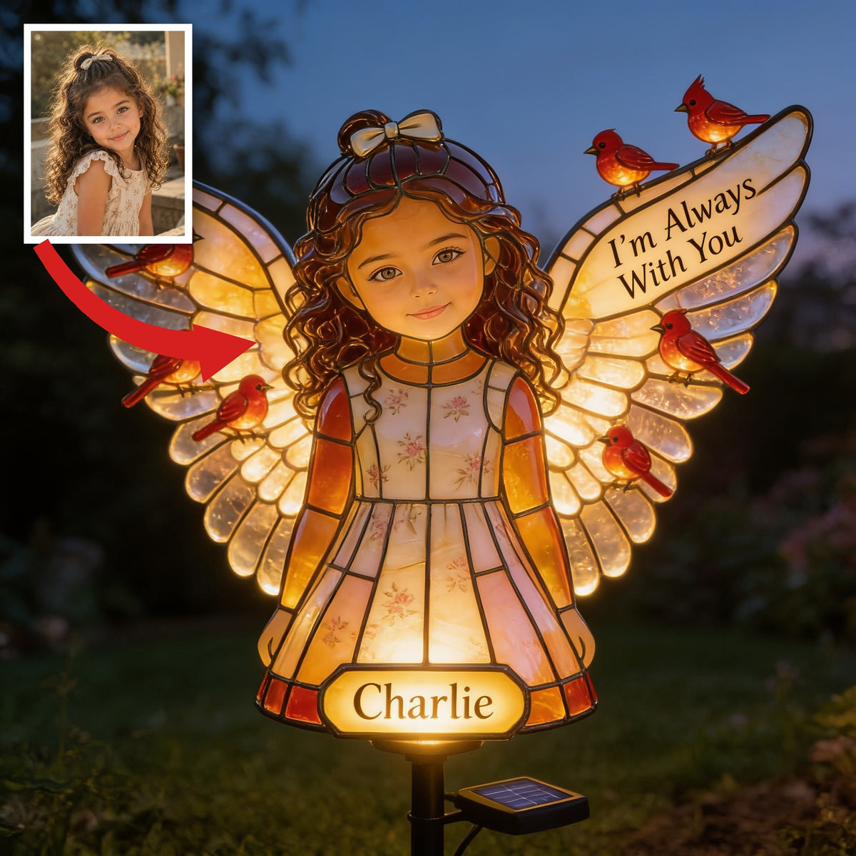 Personalized Latina Little Girl Memorial Garden Solar Light Sympathy Gift