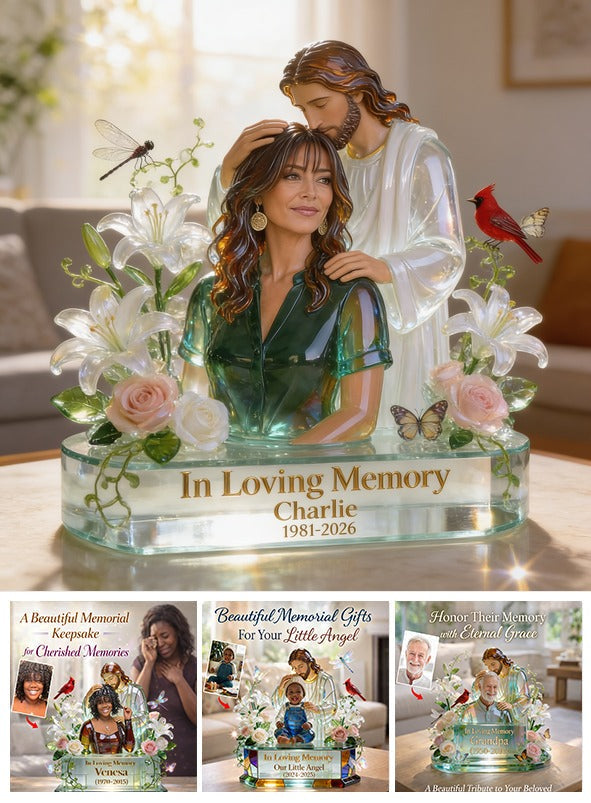 Personalized In Loving Memory Middle-Aged Latina Woman Custom Shaped Acrylic Plaque Memorial Gift