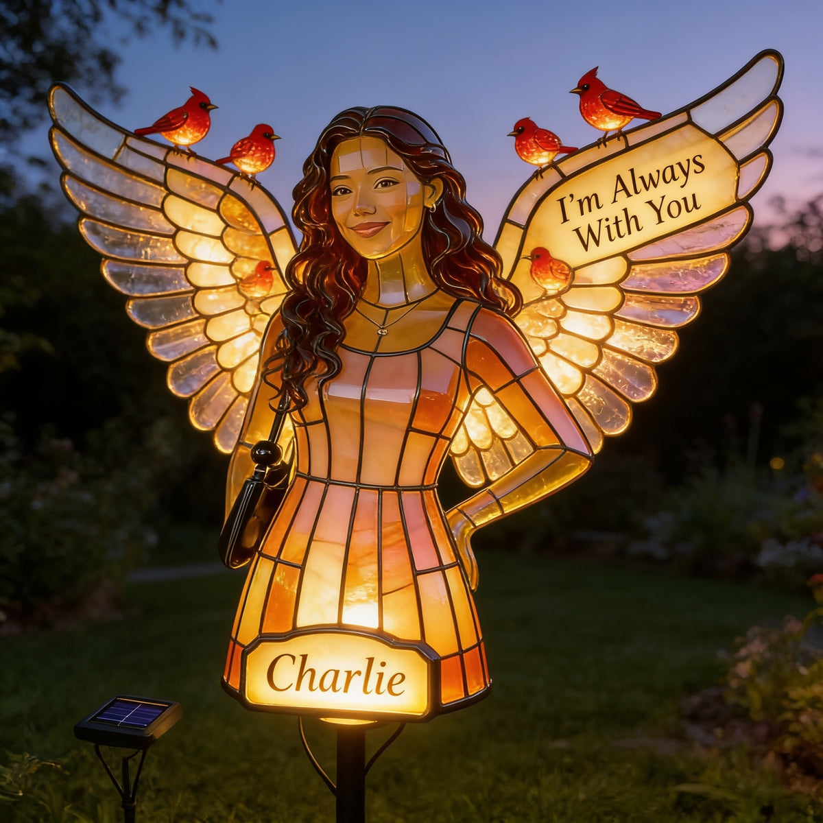 Personalized Latina Woman Memorial Solar Garden Light Remembrance Keepsake