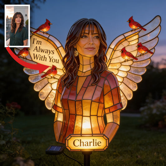 Personalized Middle-Aged Latina Woman Memorial Garden Solar Light Gift