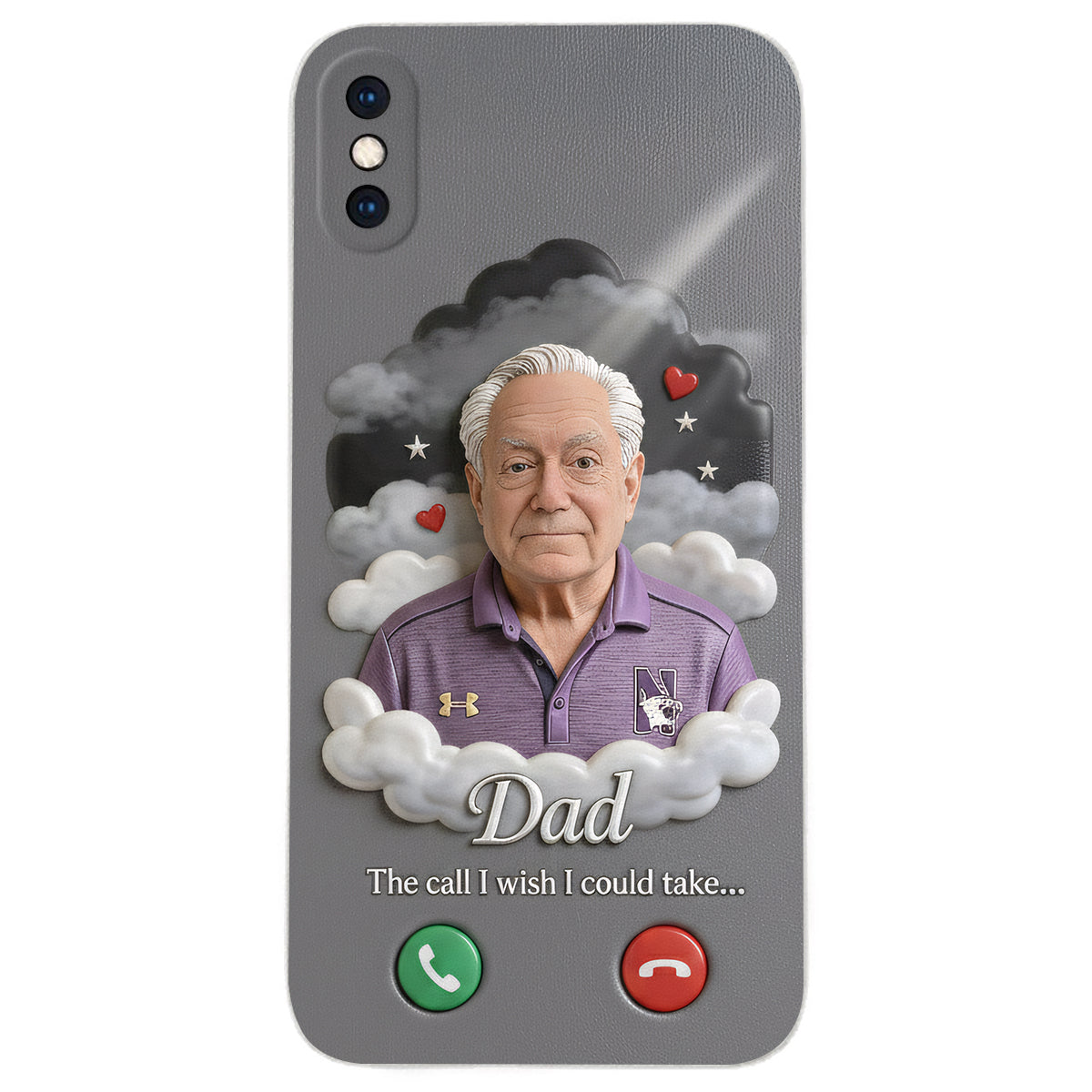Personalized Older Woman Grandma Memorial Leather Phone Case